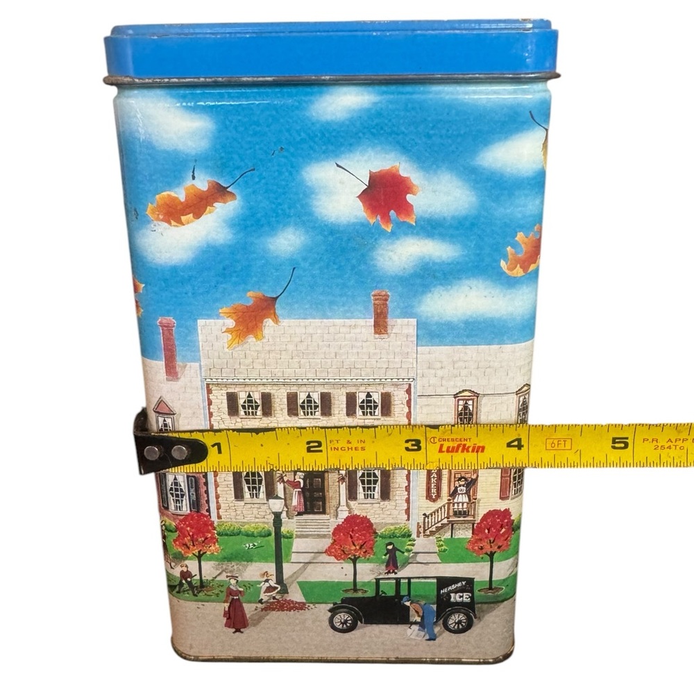Vintage Decorative Hershey Chocolate Hometown Series Tin with Autumn Scene - Picture 2 of 9